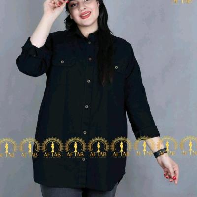 مانتو اسپرت زنانه لنین مدل مانتو مدل شومیزی اسپرت پایین دمپا هلالی دکمه فلزی