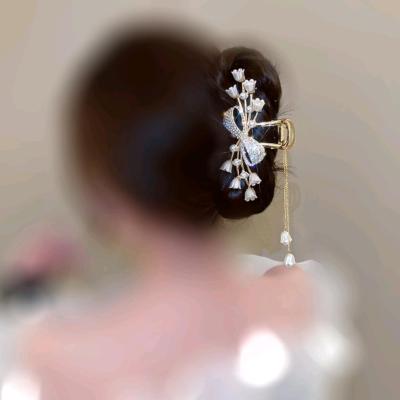 کلیپس مو فلزی آبکاری شده آویزدار مدل پاپیون