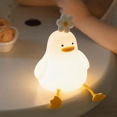 چراغ خواب سیلیکونی فانتزی اردک گل به سر LLD-D09