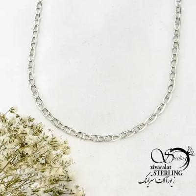 زنجیر نقره تی (T) مردانه عیار925 کد 20237