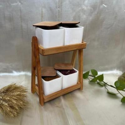 استند 2طبقه مربع 4تایی چوب راش