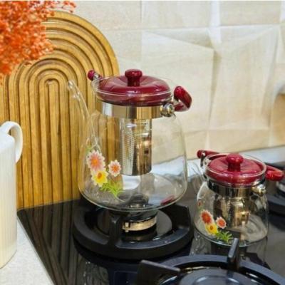 کتری قوری پیرکس گلدار