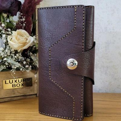 کیف پول و موبایل سه لت با قفل دکمه ا دست دوز جنس چرم سوگو ارسال رایگان