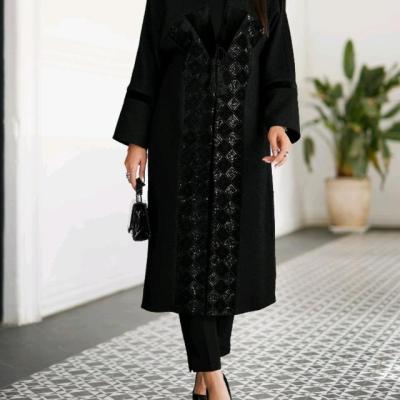 مانتو بلند مجلسی ژاکارد با خرجکار هندی