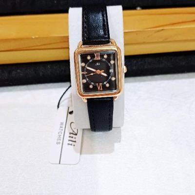 ساعت مچی زنانه Aili آیلی دور استیل بند چرم ژاپن مدل کلاسیک مجلسی