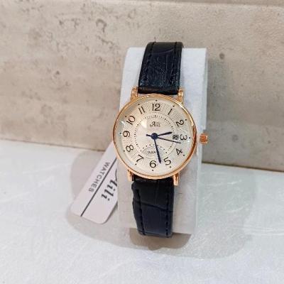 ساعت مچی زنانه Aili آیلی دور استیل بند چرم ژاپن مدل کلاسیک مجلسی