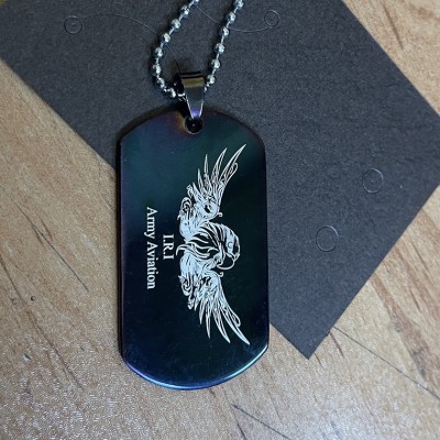 پلاک استیل دودی به همراه یک زنجیر استیل