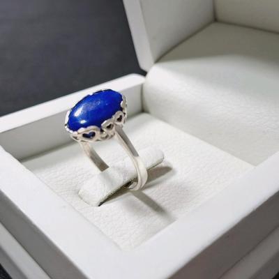 انگشتر نقره زنانه سنگ لاجورد طبیعی