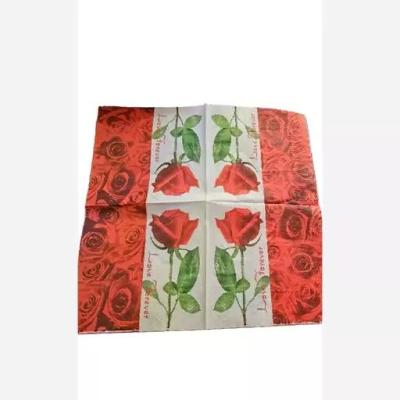 دستمال سفره طرح گل رز یکعددی
