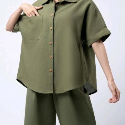 شومیز لینن حصیری