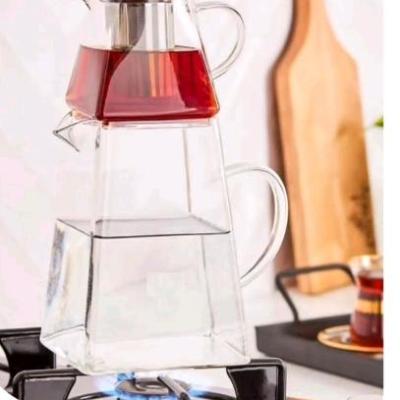 کتری قوری پیرکس کتری قوری وارداتی کف مربع کوچک