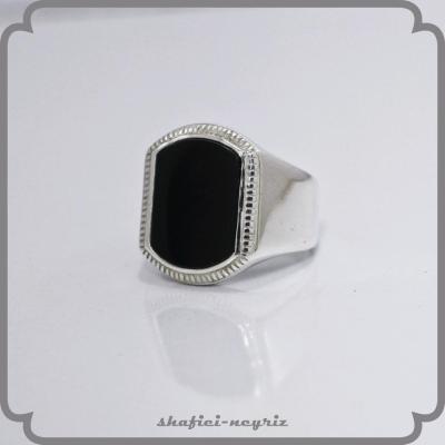 انگشتر نقره مردانه طرح ترک فرم مربعی