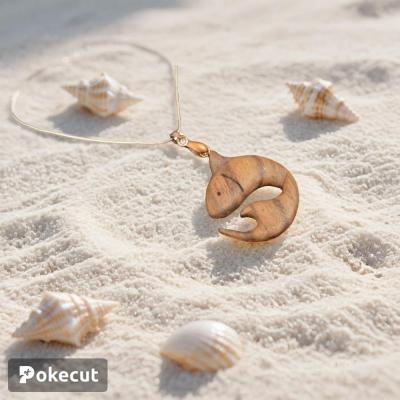 آویز ماهی چوب گردو دستساز