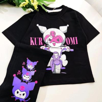 ست تیشرت و شلوار بگ دخترانه مدل کرومی