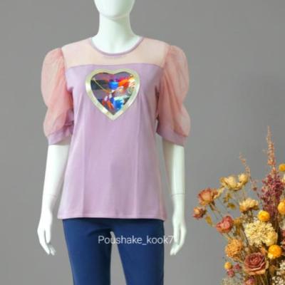 تیشرت آستین تور زنانه