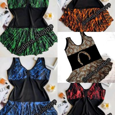 مایو زنانه دامنی کاپدار کلاه دار ازسایز 44تا54