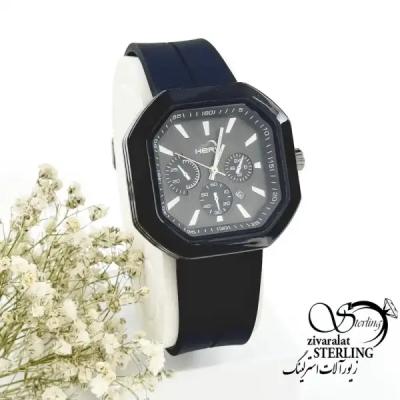 ساعت صفحه 8ضلعی برند HERYI بند سیلیکونی کد 19931