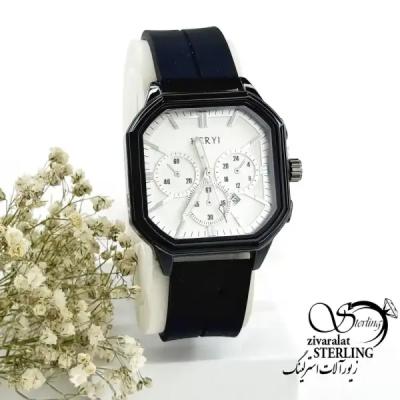 ساعت صفحه سفید برند HERYI بند سیلیکونی کد 19934