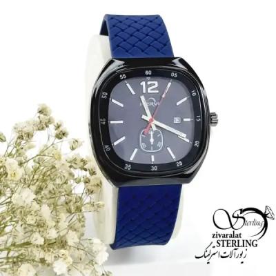 ساعت بند سیلیکونی سرمه ای طرح بافت برند HERYI کد 19938
