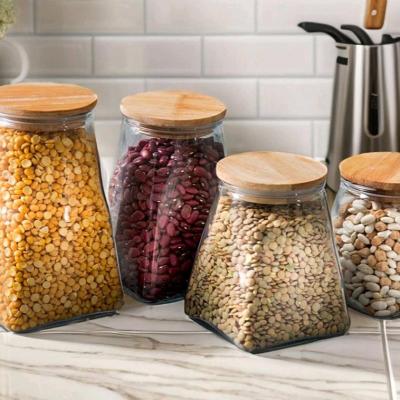 بانکه هرمی بانکه درب چوبی جا حبوبات درچوبی