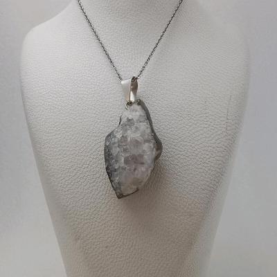 گردنبند عقیق کوارتز اصل معدنی م650