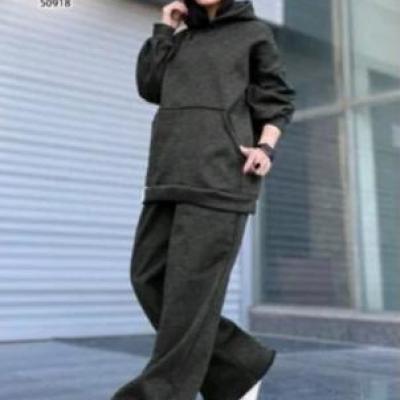هودی و شلوار اسپرت زنانه و مردانه رنگ مشکی قواره دار و سایز بزرگ