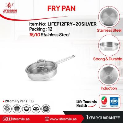 ماهیتابه استیل لایف اسمایل مدل LIFEP12FRY با کف القایی سایز20 (اصل)