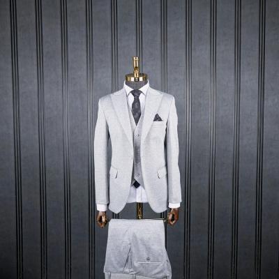 کت و شلوار و جلیقه دو رو طوسی روشن بزیاق