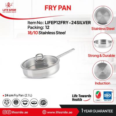 ماهیتابه استیل لایف اسمایل مدل LIFEP12FRY با کف القایی سایز24 (اصل)