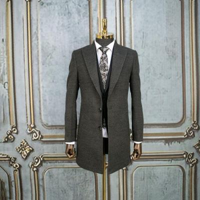 پالتو مردانه فوتر کشمیر ذغالی دو دکمه با ارسال رایگان