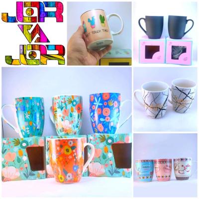 ماگ وارداتی جنس چینی با طرحهای متنوع برند Rslee در مدلهای جذاب