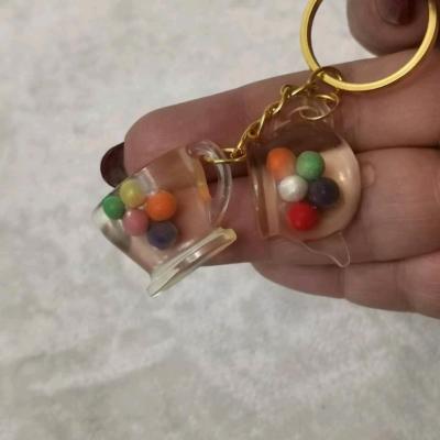 جاسوییچی رزینی قوری و فنجان با آویز کلید استیل