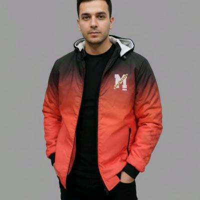 کاپشن 2رویه ضخیم اسپرت طرح آبرنگی قرمز