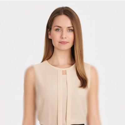 شومیز تاپ کرم زنانه مجلسی حریر