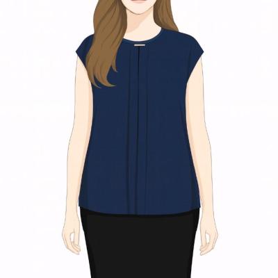 شومیز تاپ زنانه سرمه ای مجلسی حریر