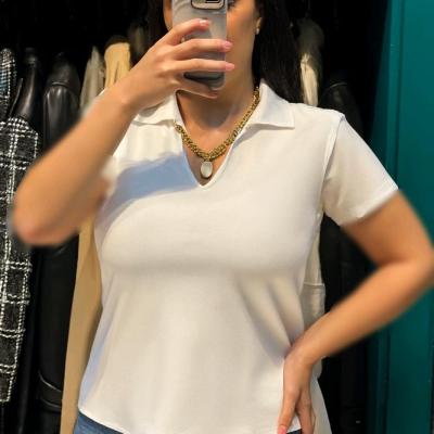 شومیز تاپ سفید زنانه مجلسی آستین کوتاه