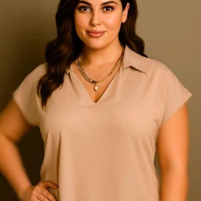 شومیز تاپ صورتی زنانه مجلسی آستین کوتاه