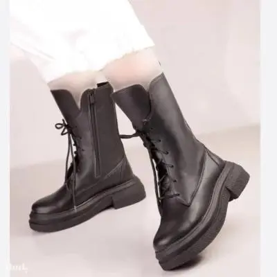 چکمه بلند بندی پوتین ساقدار زنانه بوت ساقدار