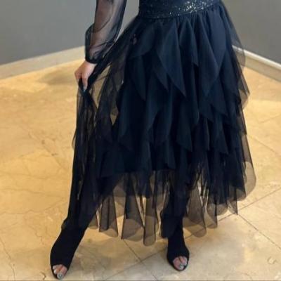 دامن توری زنانه مشکی