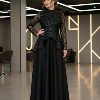 پیراهن مهمانی زنانه کرپ jm مدل ماکسی پرنسس