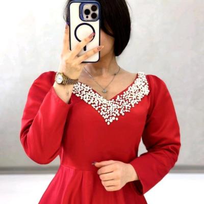 پیراهن مهمانی زنانه ساتن jm مدل ماکسی نجلا