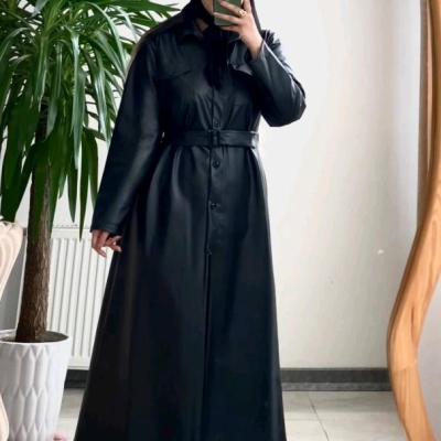 مانتو چرم بلند آتوسا کد 3461