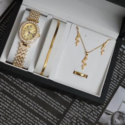 ست هدیه زنانه فول نگین طلایی