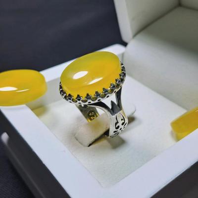 انگشتر نقره مردانه عقیق زرد(شرف شمس)