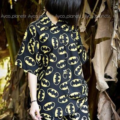 ست پیراهن آستین کوتاه و شلوار پیژامه بتمن ( دخترانه و پسرانه )