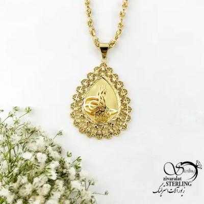 گردنبند مجلسی (طرح طلا) مدل اشکی کد 18980