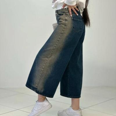 شلوار واید بگ بغل سایه گازوئیلی پارچه ترک کمرساده
