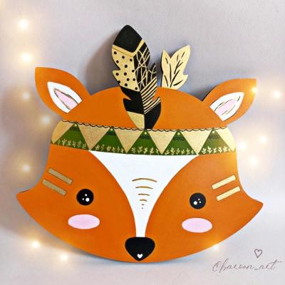 تخته‌سرو چوبی یا تابلو دکوری دیوارکوب روباه