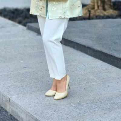 شلوار راسته سفید کرپ مازراتی زندیه