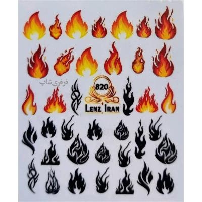 لنز ناخن طرح شعله آتش